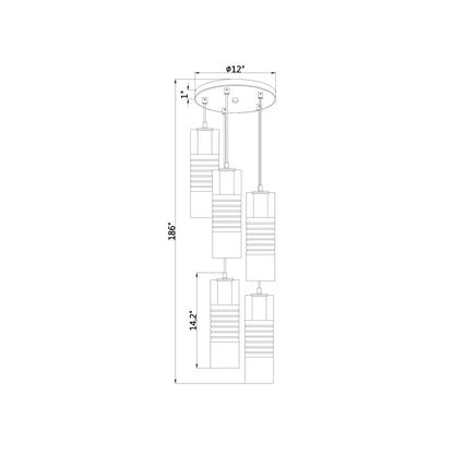 Alton Chandelier - line drawing.