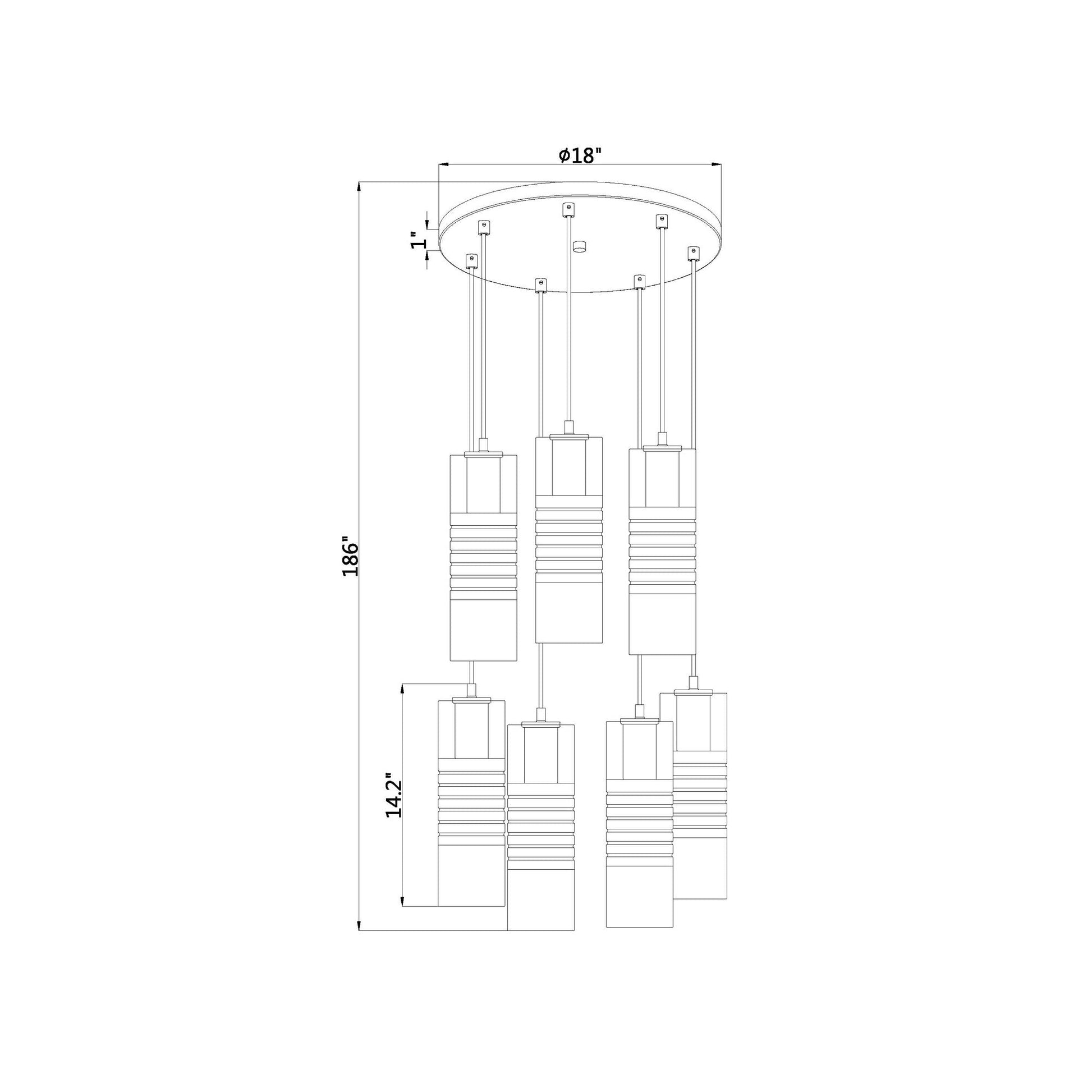 Alton Chandelier - line drawing.