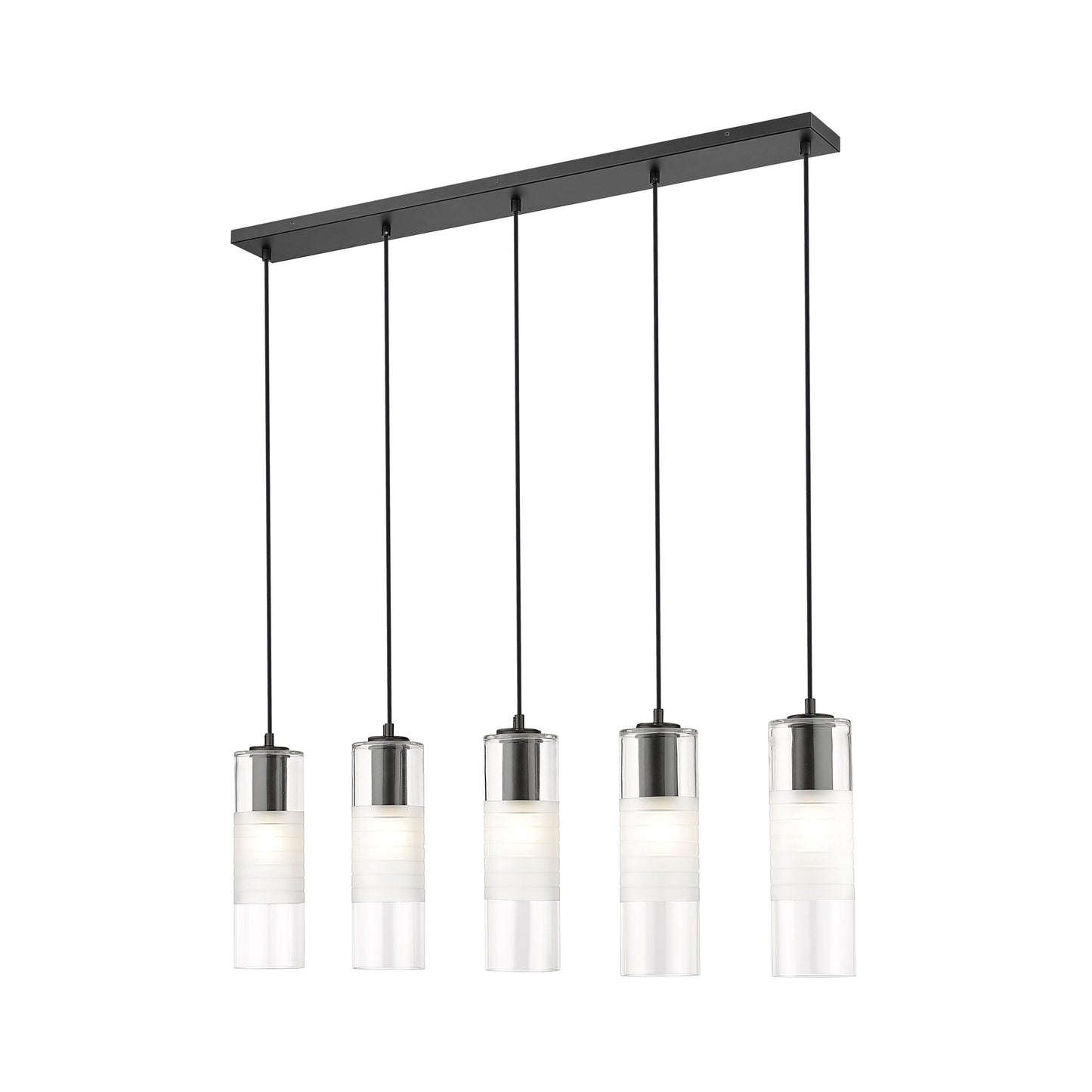 Alton Linear Chandelier in Matte Black (5-Light).