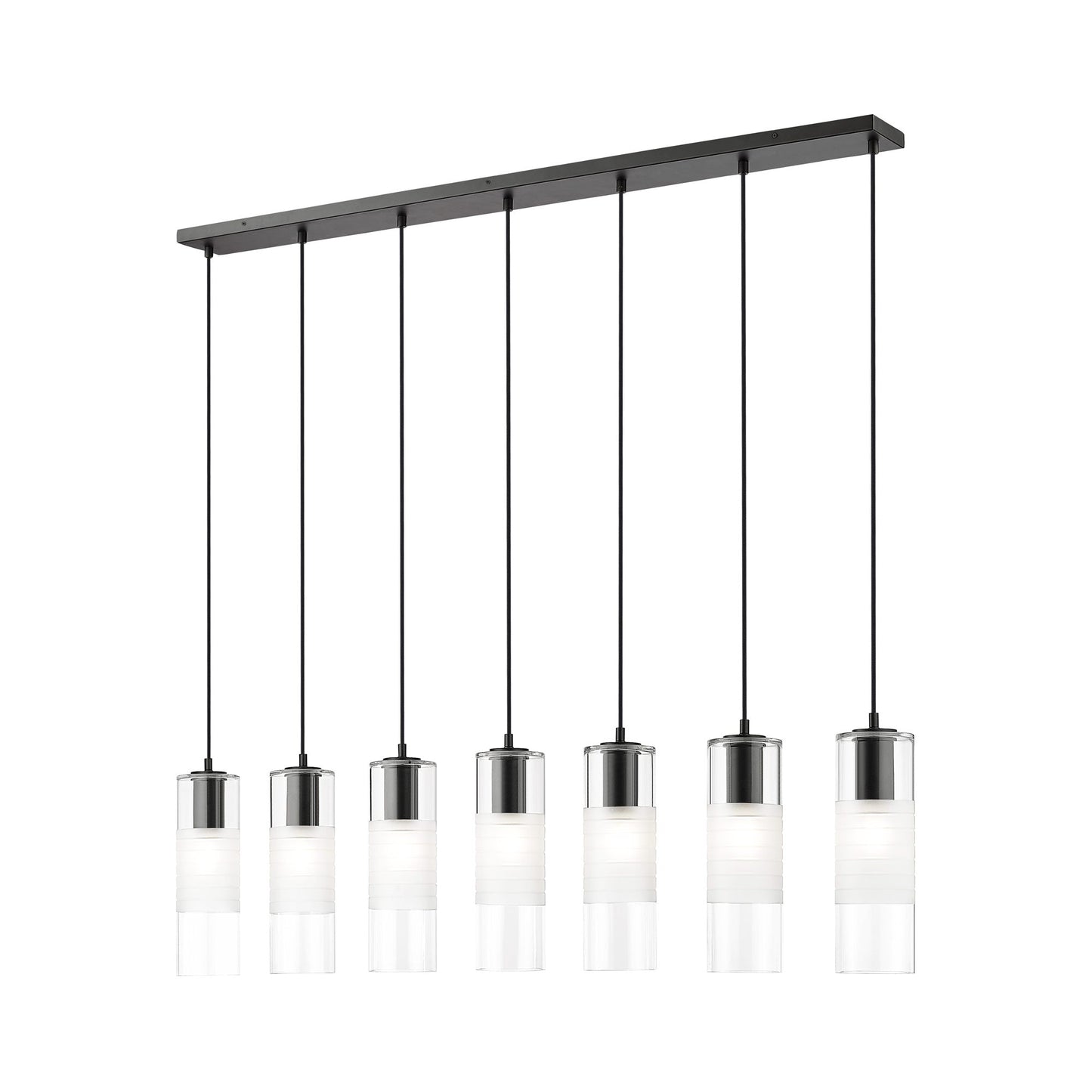 Alton Linear Chandelier in Matte Black (7-Light).