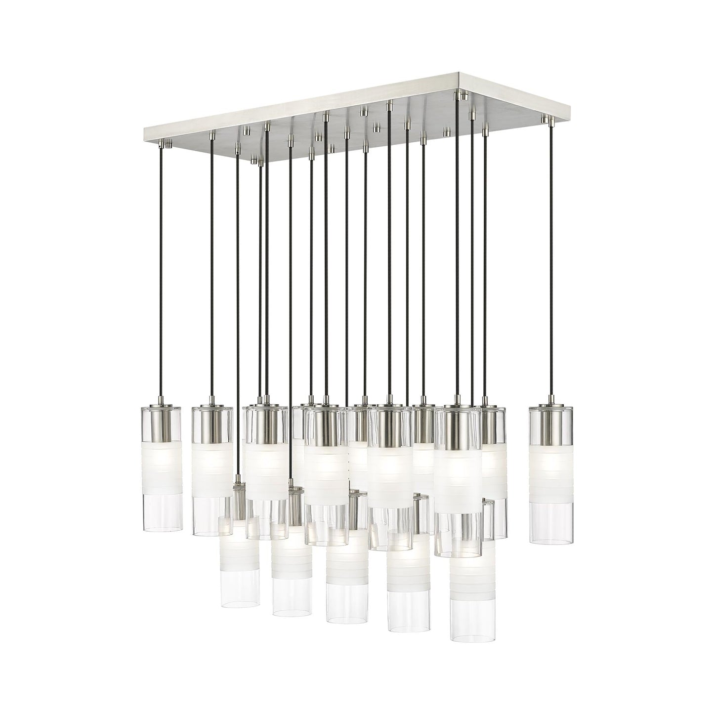 Alton Linear Chandelier in Brushed Nickel (17-Light).