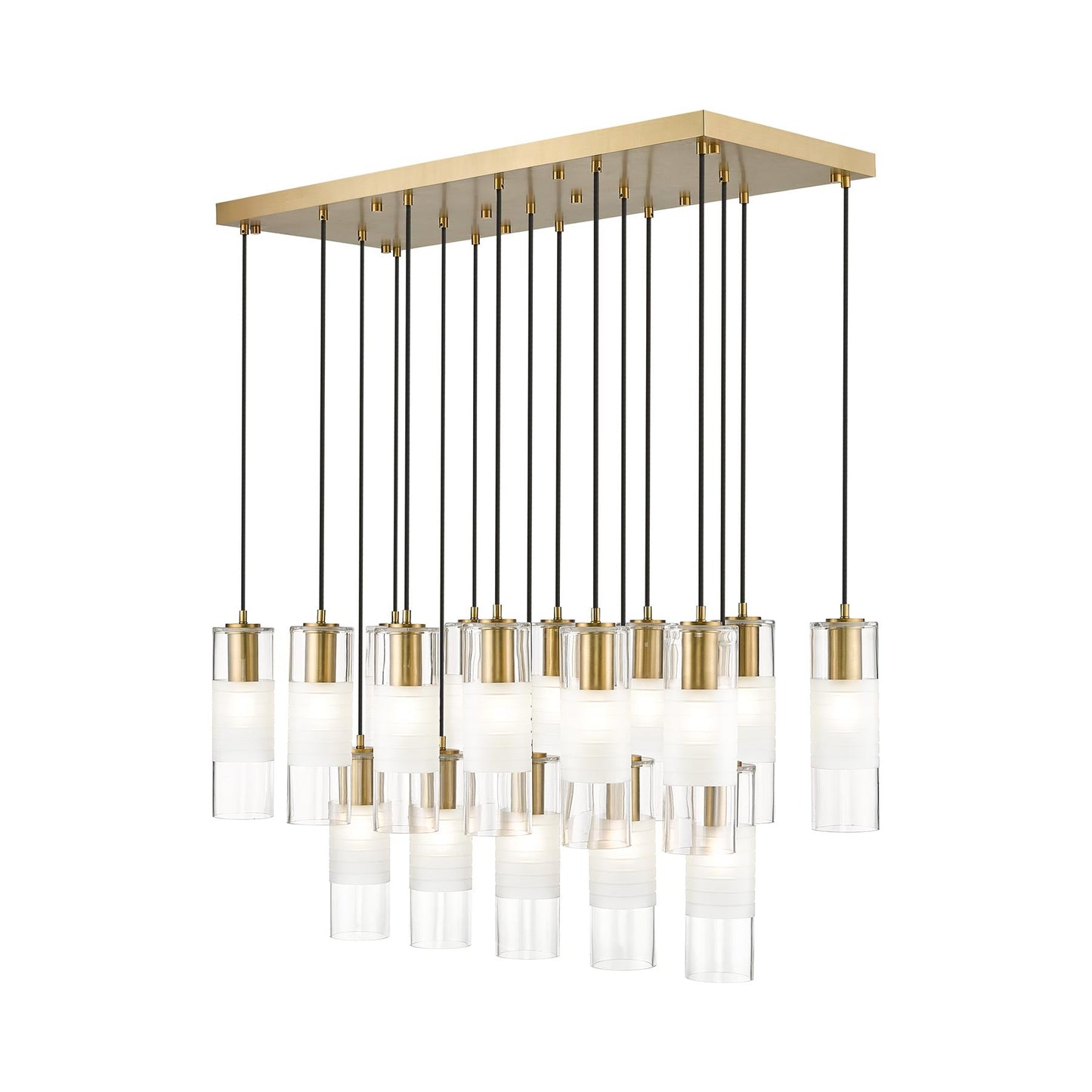 Alton Linear Chandelier in Modern Gold (17-Light).