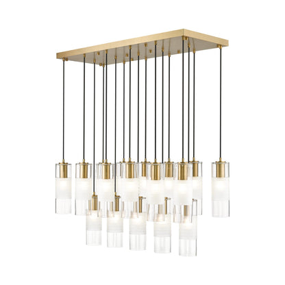 Alton Linear Chandelier in Modern Gold (17-Light).
