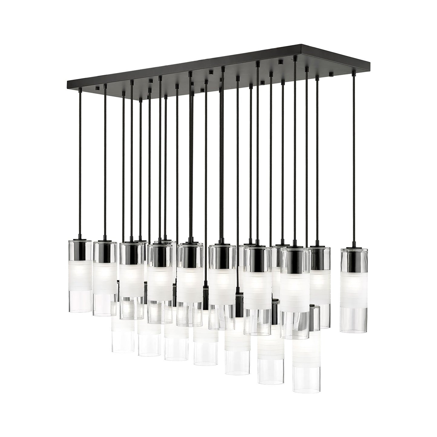 Alton Linear Chandelier in Matte Black (23-Light).