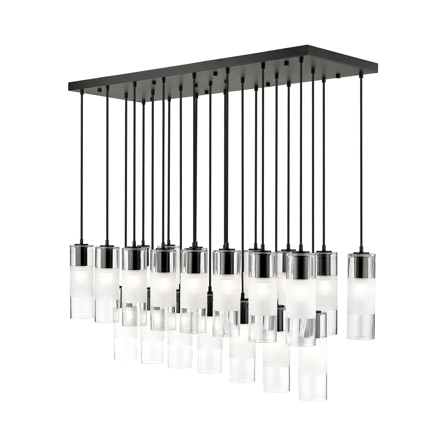 Alton Linear Chandelier in Matte Black (23-Light).