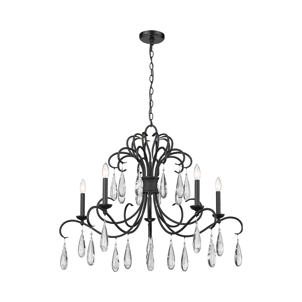 Amara Chandelier in Matte Black (5-Light).