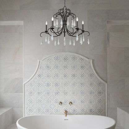 Amara Chandelier in bathroom.