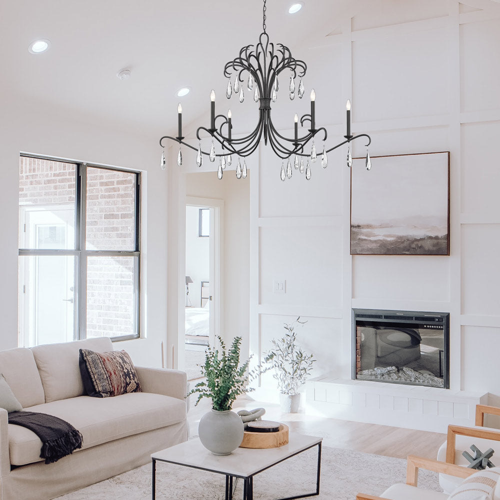 Amara Chandelier in living room.