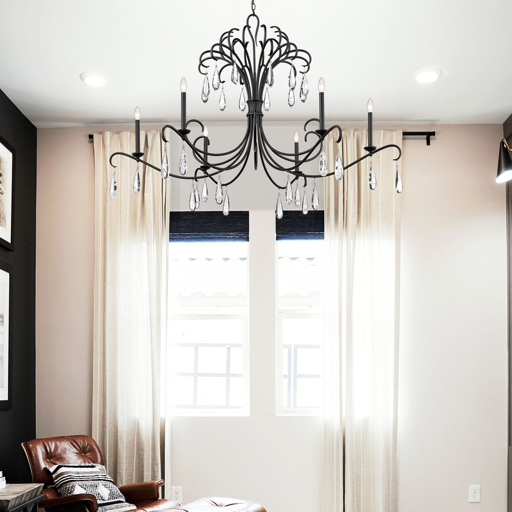 Amara Chandelier in living room.