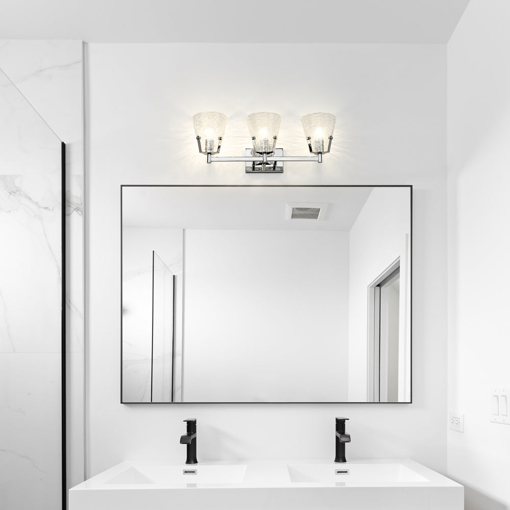 Analia Bath Vanity Light in bathroom.