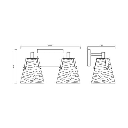 Analia Bath Vanity Light - line drawing.