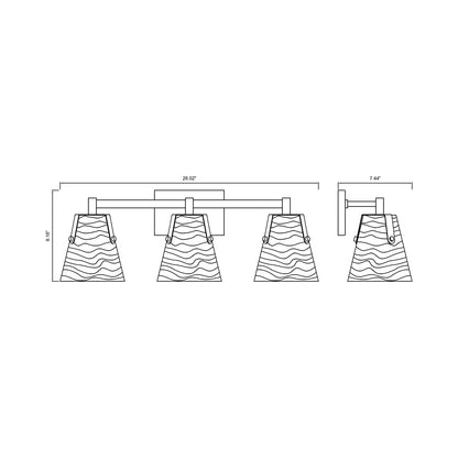 Analia Bath Vanity Light - line drawing.