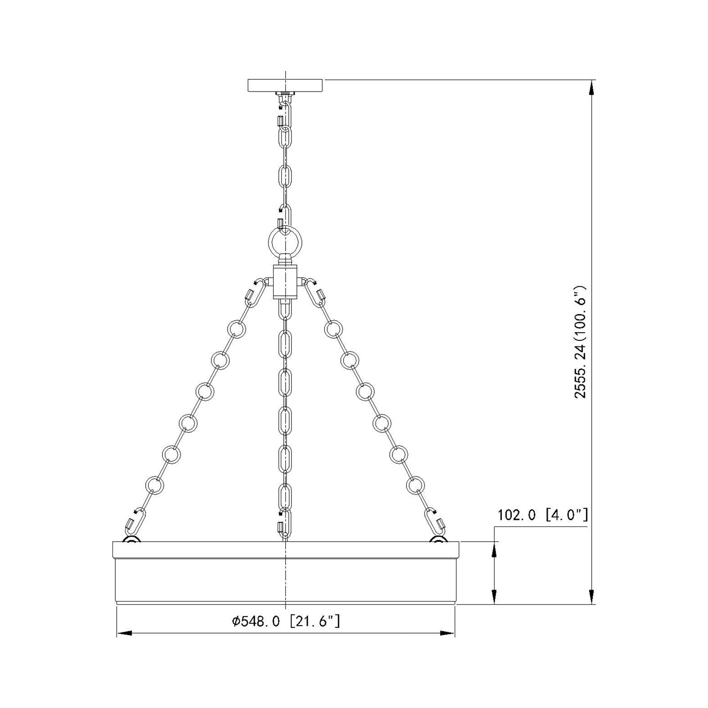 Anders LED Pendant Light - line drawing.