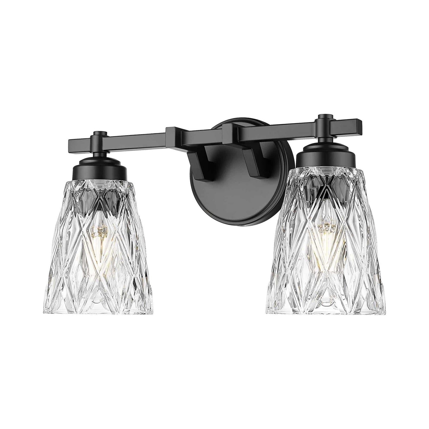 Andree Bath Vanity Light in Matte Black (2-Light).