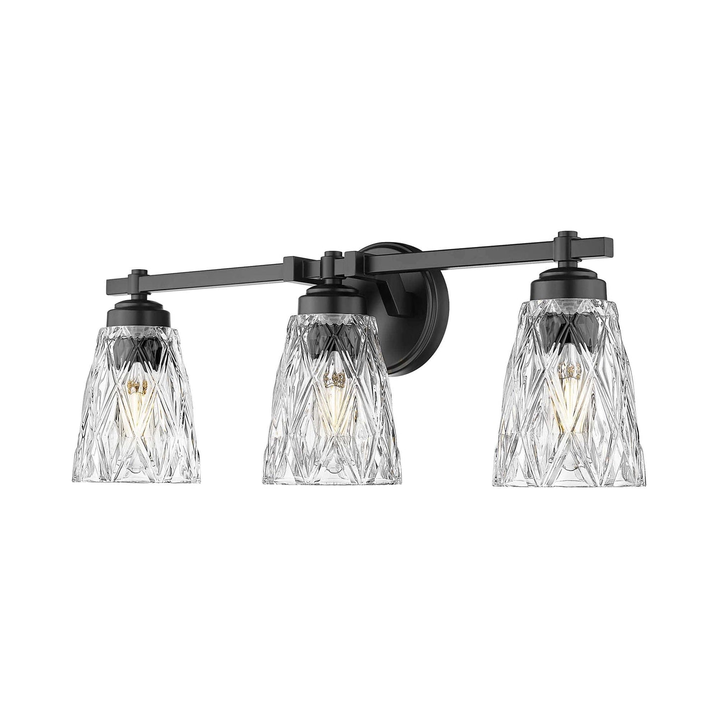Andree Bath Vanity Light in Matte Black (3-Light).