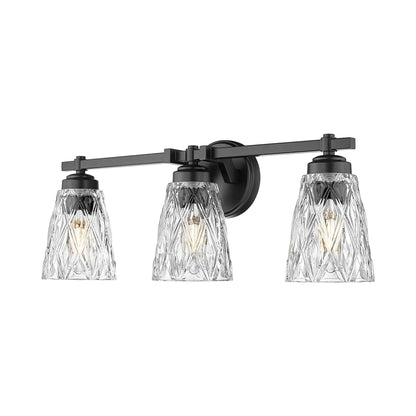 Andree Bath Vanity Light in Matte Black (3-Light).