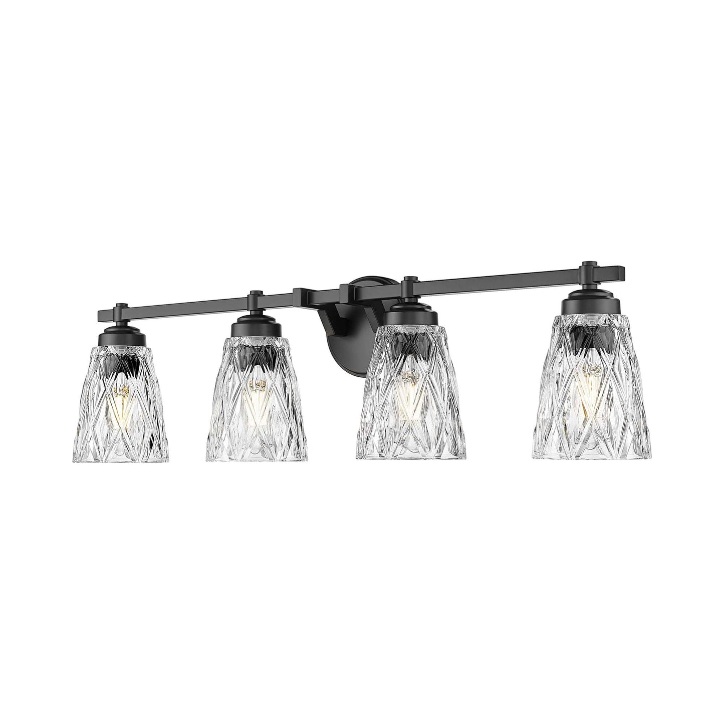 Andree Bath Vanity Light in Matte Black (4-Light).