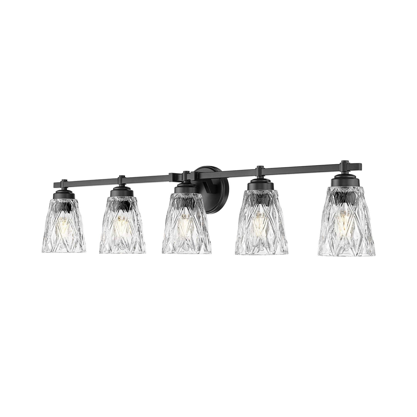 Andree Bath Vanity Light in Matte Black (5-Light).