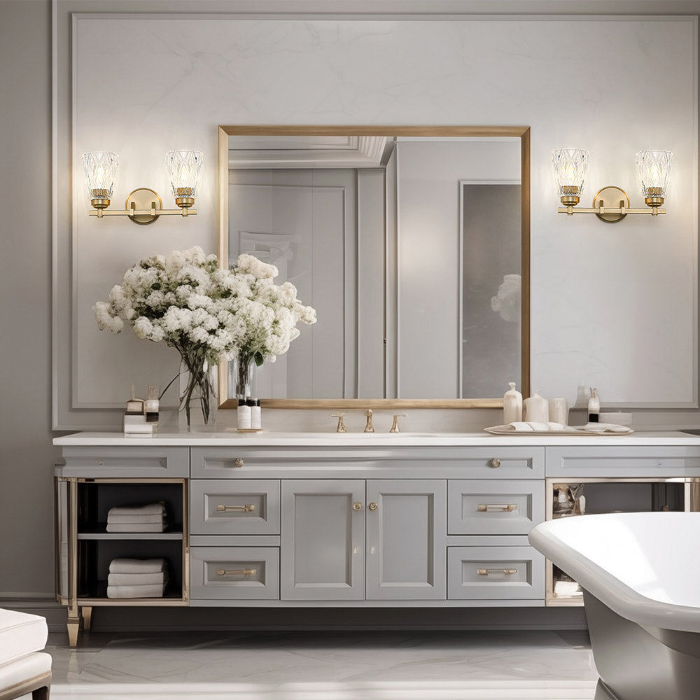 Andree Bath Vanity Light in bathroom.