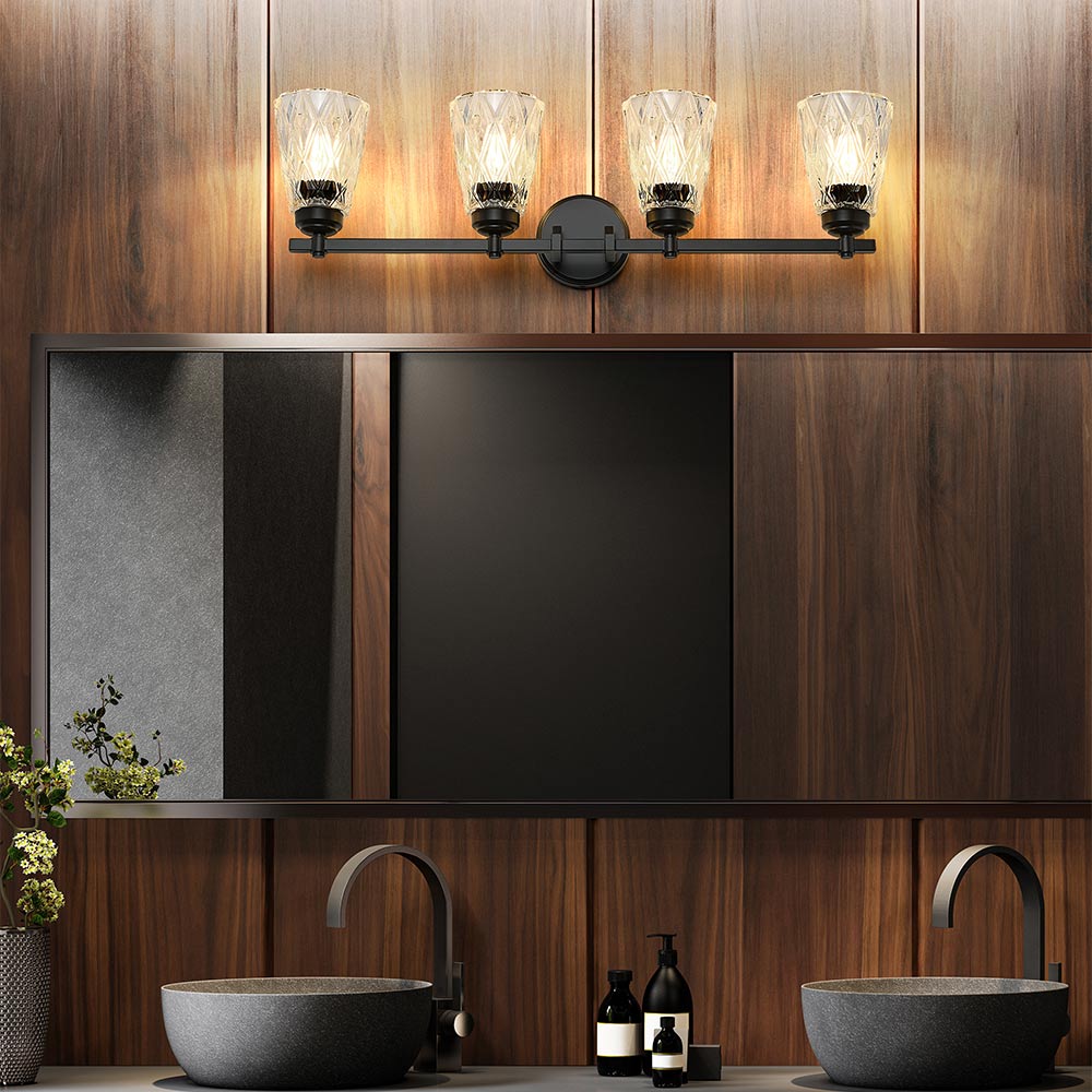 Andree Bath Vanity Light in bathroom.