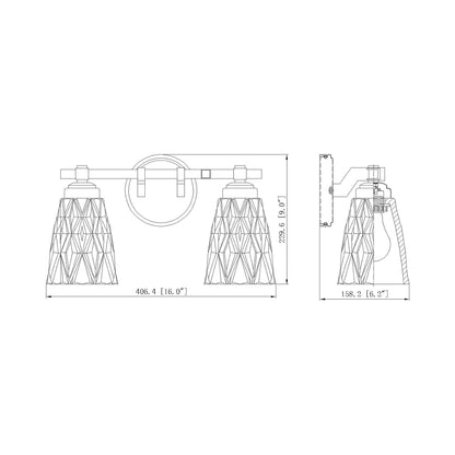 Andree Bath Vanity Light - line drawing.