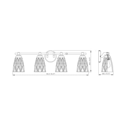 Andree Bath Vanity Light - line drawing.