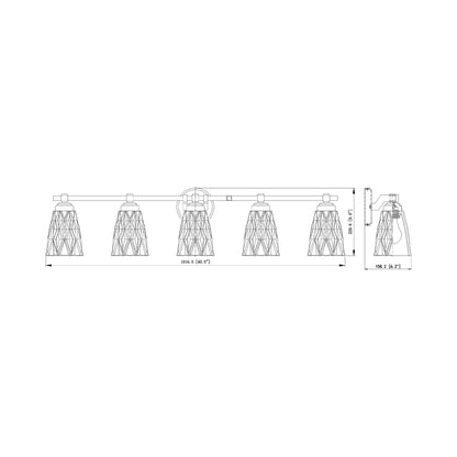Andree Bath Vanity Light - line drawing.