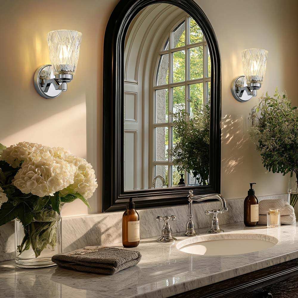 Andree Wall Light in bathroom.
