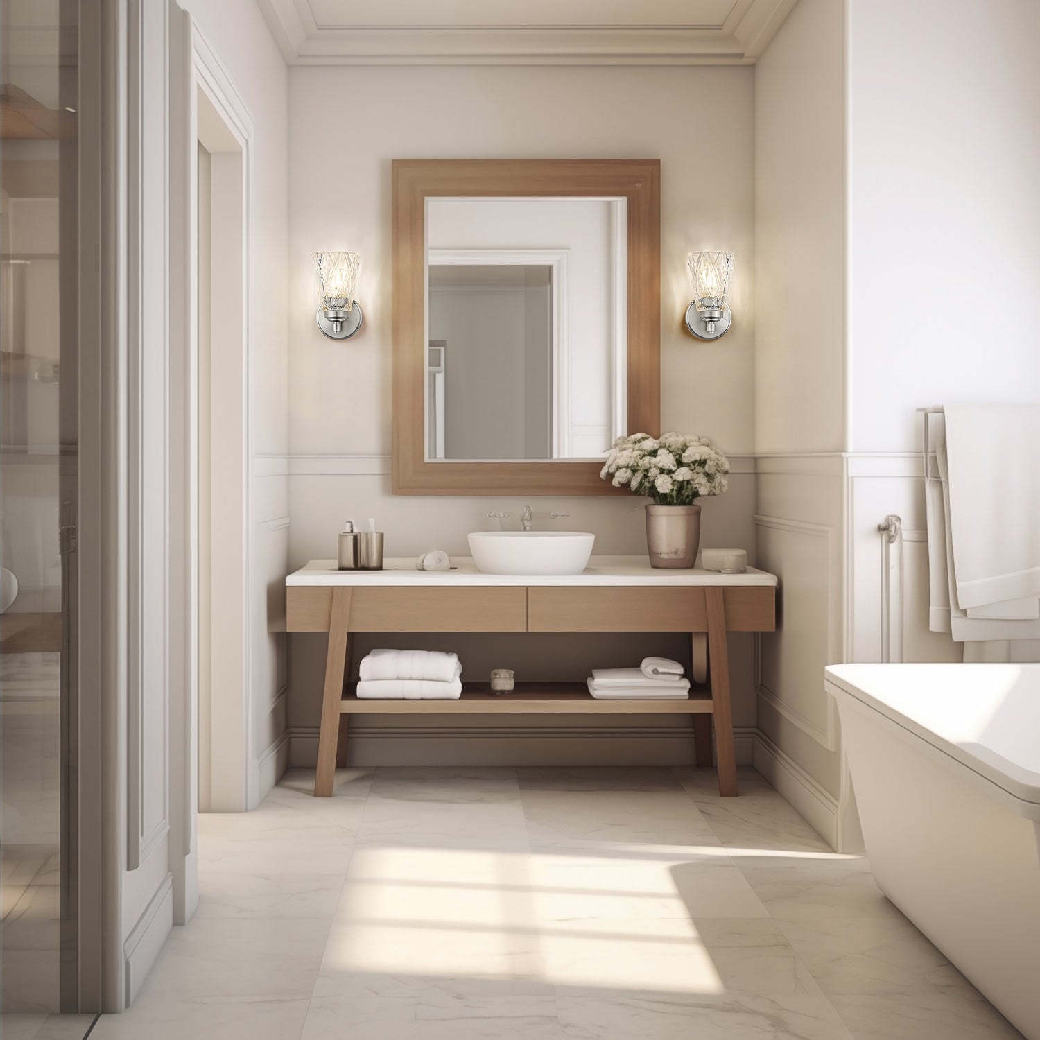 Andree Wall Light in bathroom.