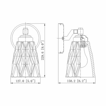 Andree Wall Light - line drawing.