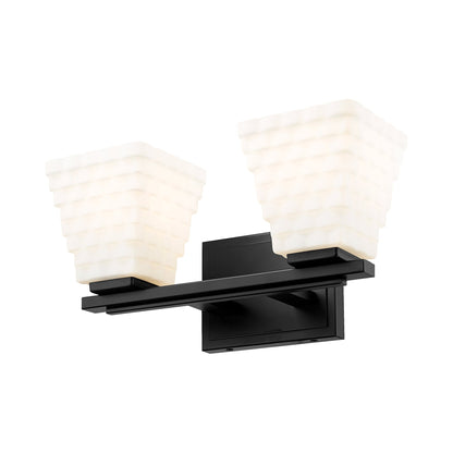 Annalise Bath Vanity Light in Matte Black (2-Light).
