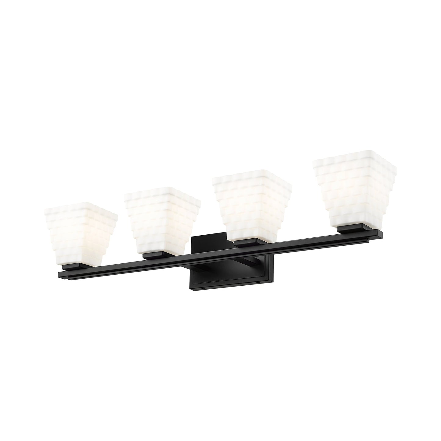 Annalise Bath Vanity Light in Matte Black (4-Light).