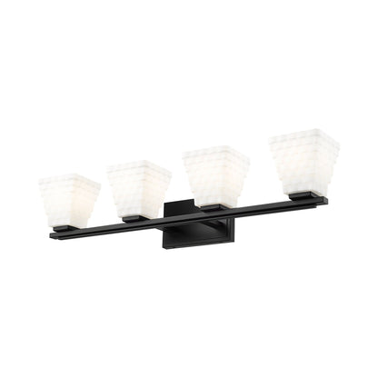 Annalise Bath Vanity Light in Matte Black (4-Light).