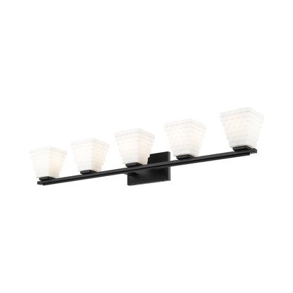 Annalise Bath Vanity Light in Matte Black (5-Light).