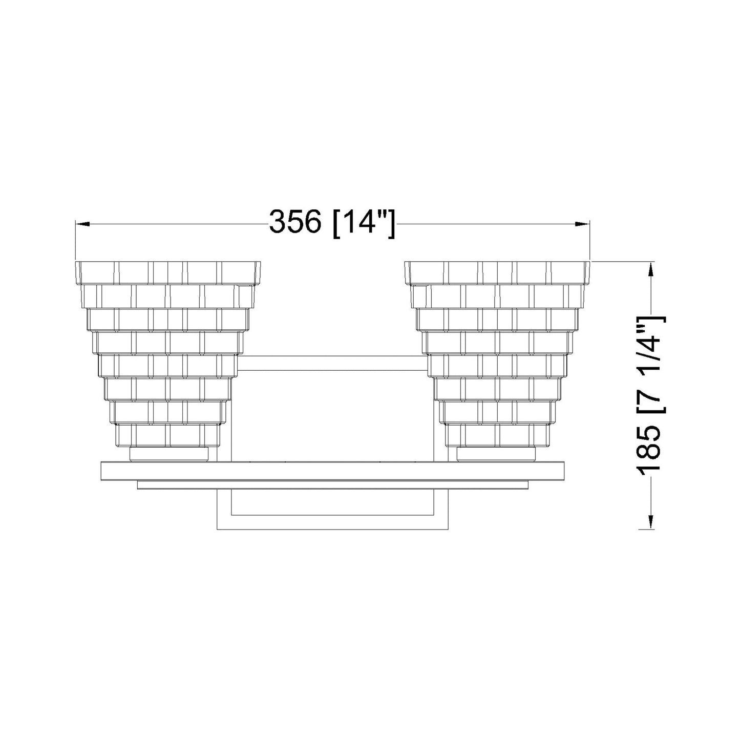 Annalise Bath Vanity Light - line drawing.