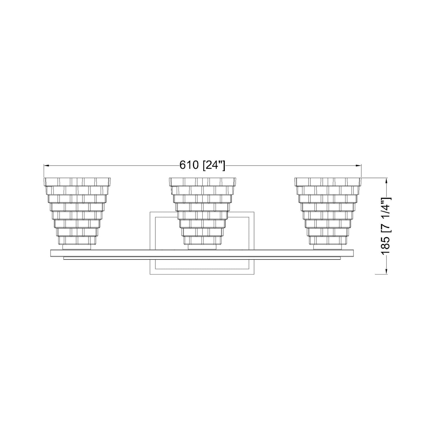 Annalise Bath Vanity Light - line drawing.