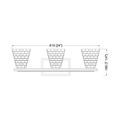 Annalise Bath Vanity Light - line drawing.