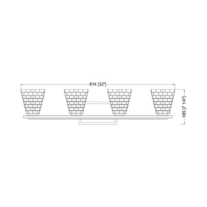 Annalise Bath Vanity Light - line drawing.