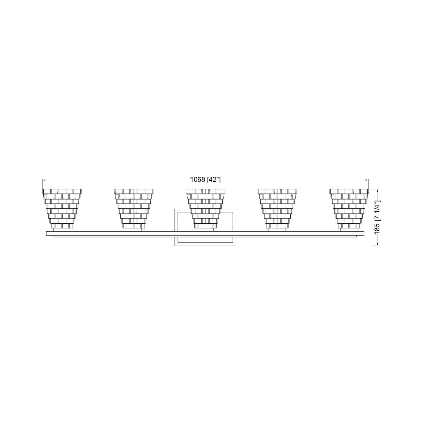 Annalise Bath Vanity Light - line drawing.