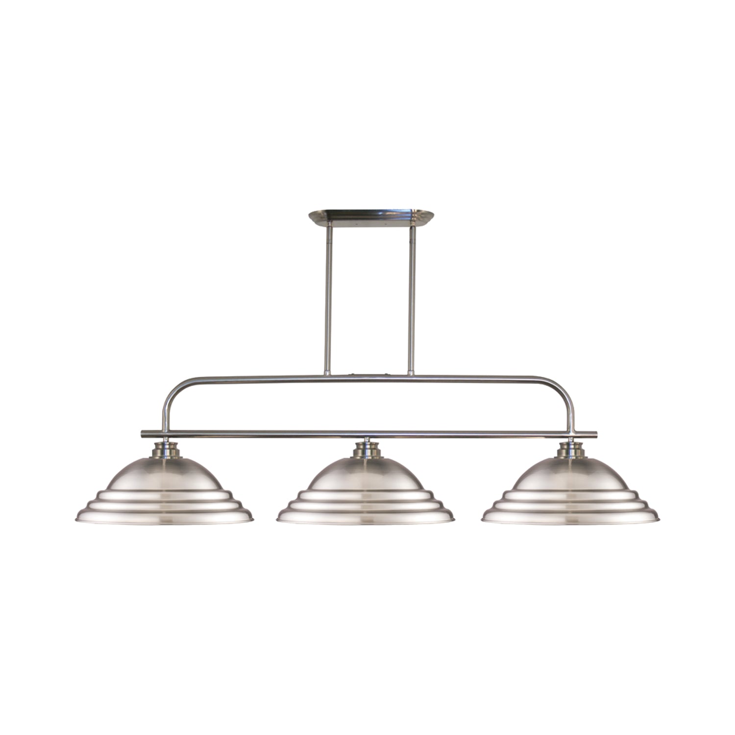 Annora Billiard Pendant Light in Brushed Nickel.