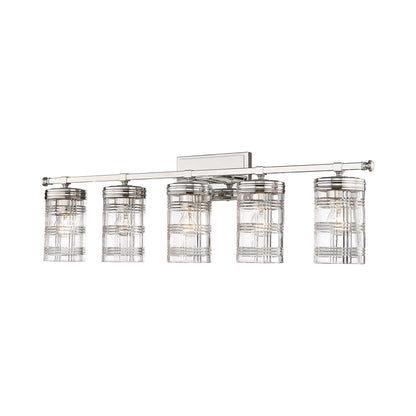 Archer Bath Vanity Light in Polished Nickel (5-Light).