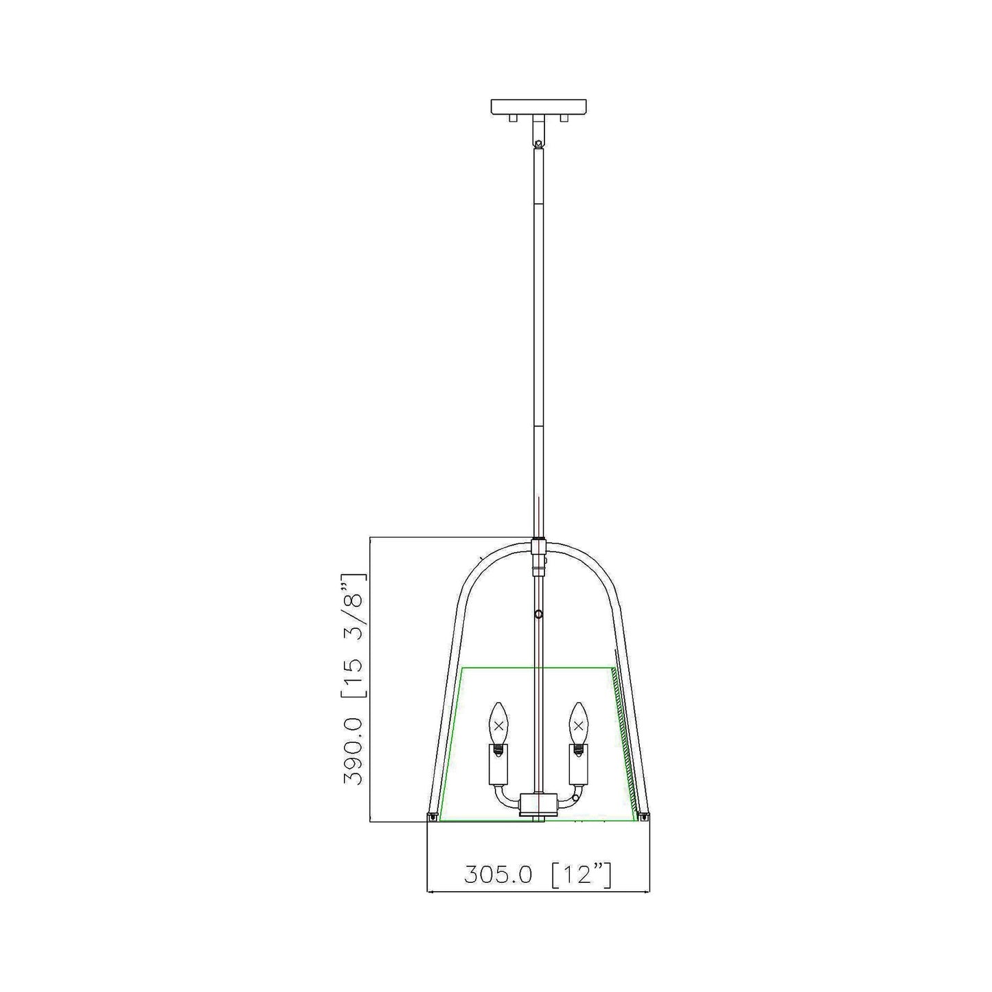 Archis Pendant Light - line drawing.