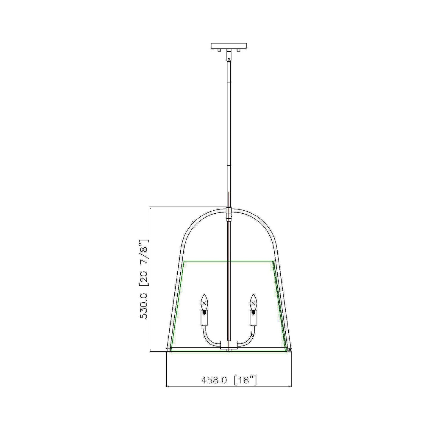 Archis Pendant Light - line drawing.