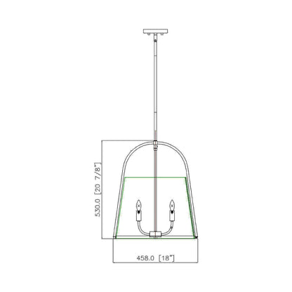 Archis Pendant Light - line drawing.