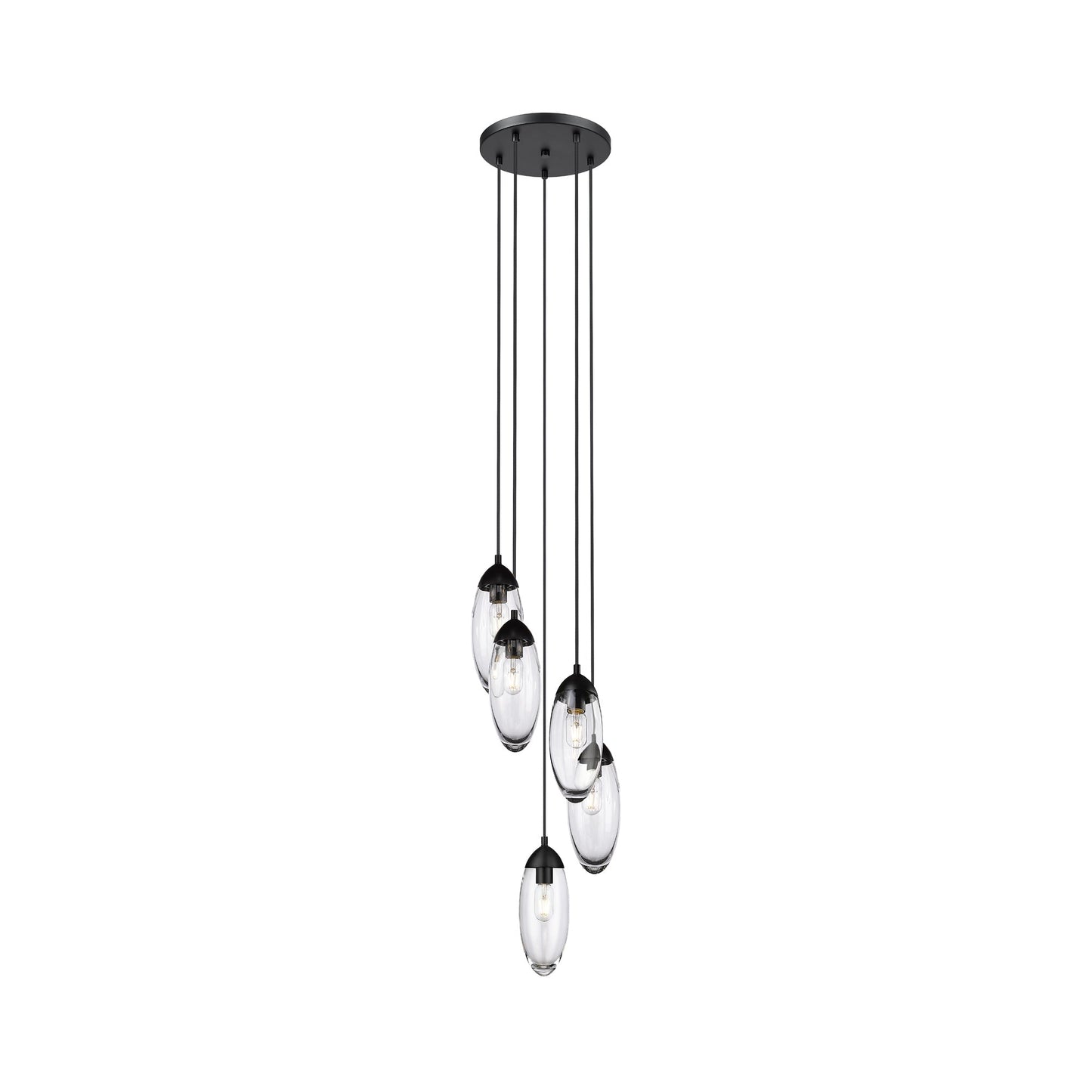 Arden Chandelier in Matte Black (5-Light).