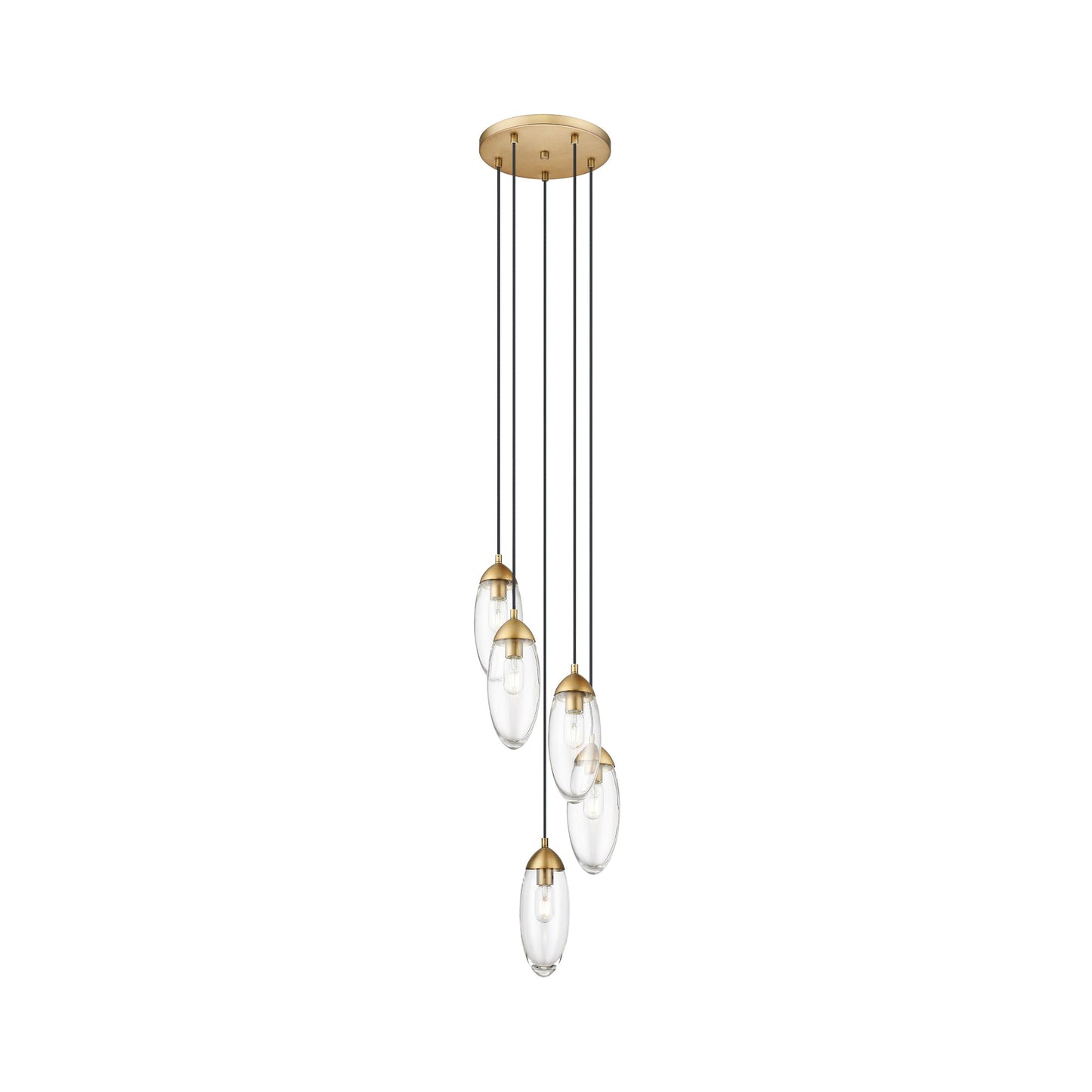 Arden Chandelier in Rubbed Brass (5-Light).