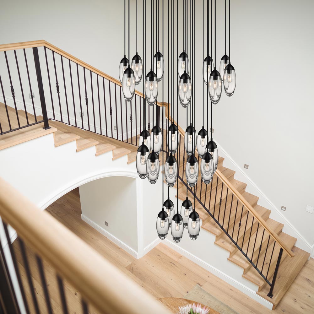 Arden Chandelier in stairway.