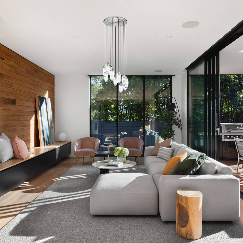 Arden Chandelier in living room.