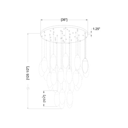 Arden Chandelier - line drawing.