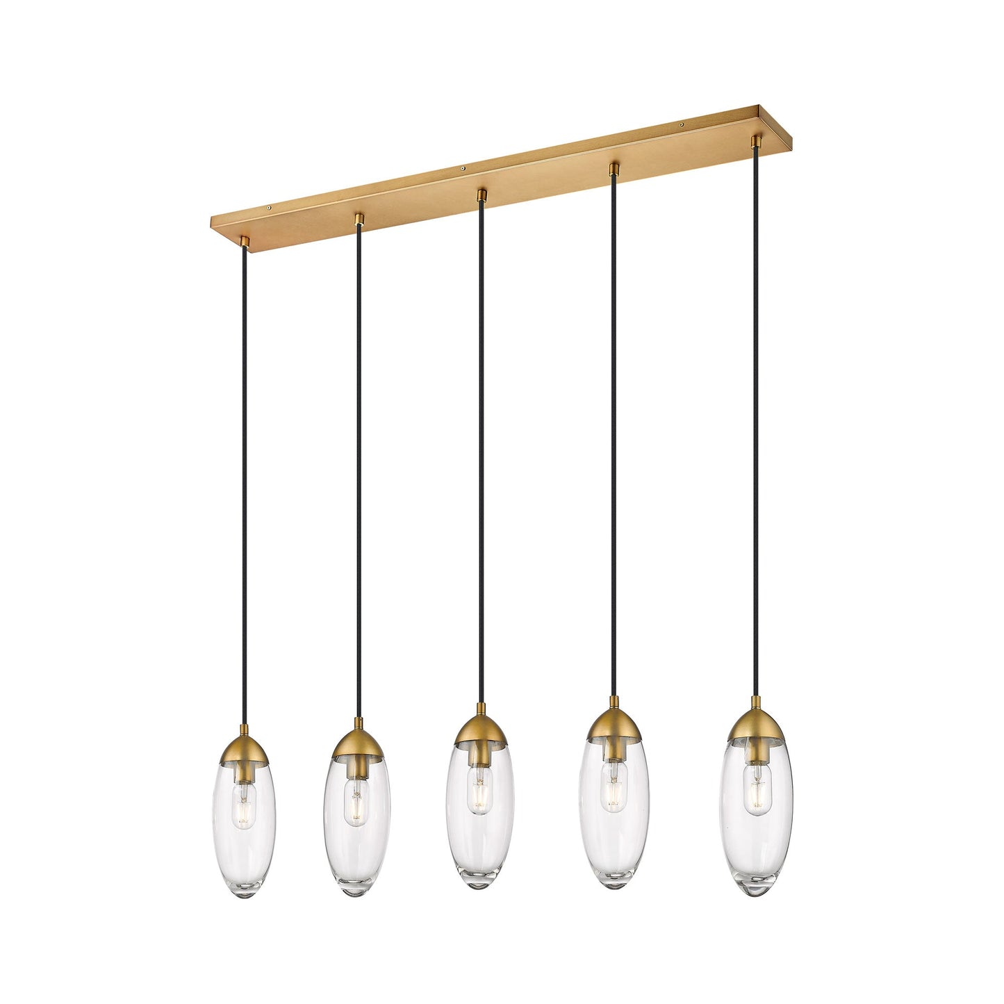 Arden Linear Chandelier in Rubbed Brass (5-Light).